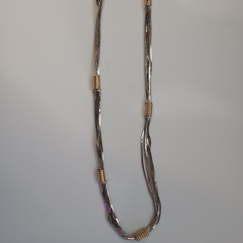 Elegant 29" Vintage Gold And Silver Chain Necklace